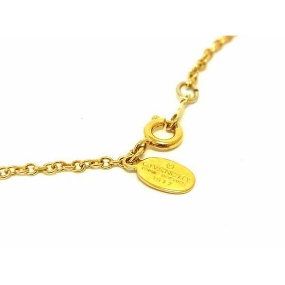 Givenchy (Authentic) Rhinestone Pendant & Gold Chain-link 1977 Vintage Necklace - Picture 4 of 4